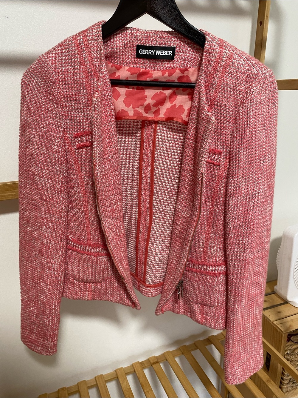 Gerry Weber Pink Tweed Shawl-Collar Blazer